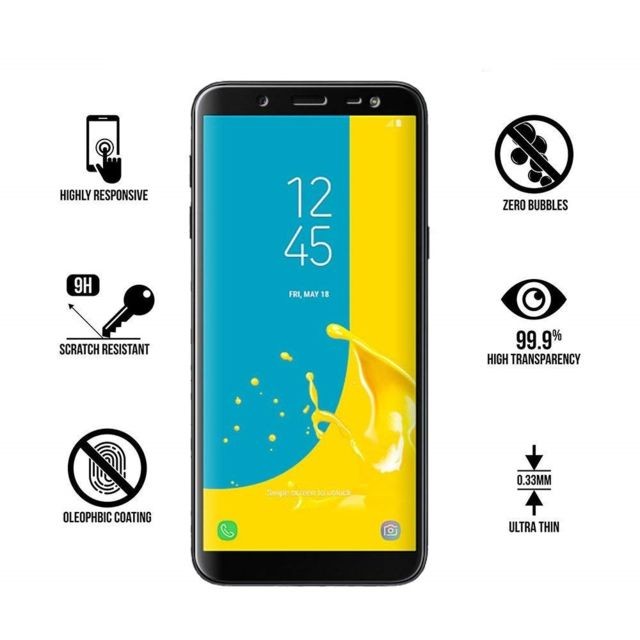 Phonillico Verre Trempe pour Samsung Galaxy J6 2018 J600 - Film Transparent 100% Intégral Vitre Protection [Phonillico®]