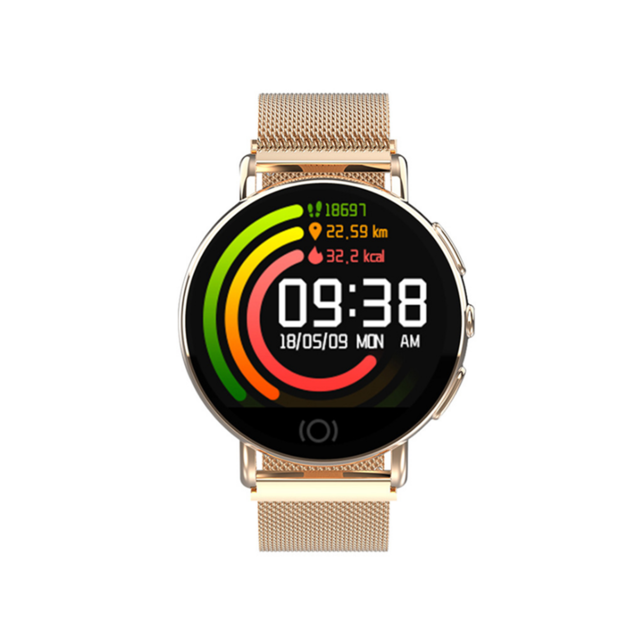 Montre connectée Generic Smart Watch Motion Meter Steps Bracelet simple grand écran or rose