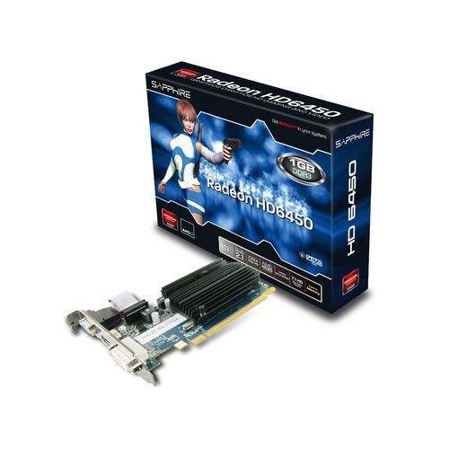 Sapphire - Carte Graphique Sapphire Radeon HD 6450 1 GB DDR3 (11190-02-20G) - Radeon HD6450 - 1 Go - PCI-E - Carte Graphique AMD