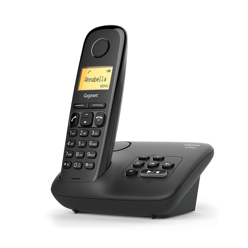Téléphone fixe-répondeur Gigaset Téléphone avec répondeur Solo - AL170A - Noir