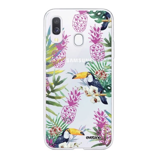 Evetane - Coque Samsung Galaxy A20e 360 intégrale transparente Jungle Tropicale Ecriture Tendance Design Evetane. Evetane  - Evetane