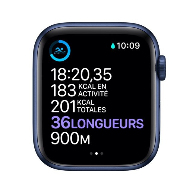 Apple Watch Apple Watch Series 6 GPS + Cellular, 44mm Boîtier en Aluminium Bleu avec Bracelet Sport Bleu Intense
