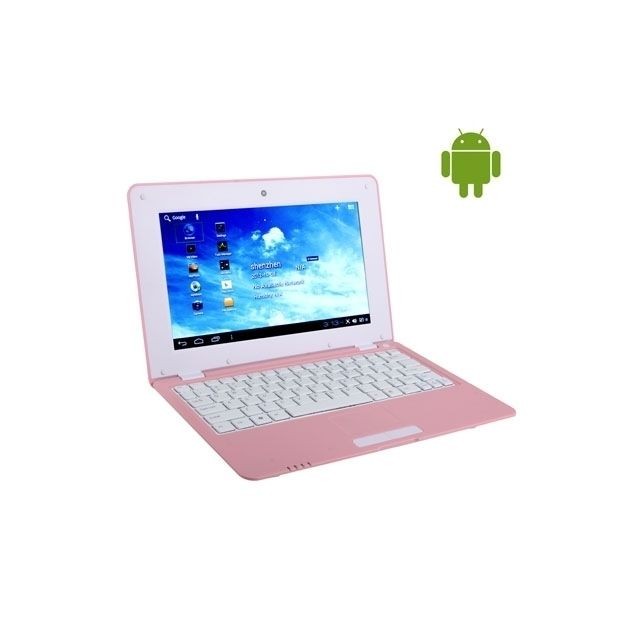 Wewoo - Ordinateur Portable rose Mini PC Android 4.0 de 10 pouces, 512 Mo + 4 Go, processeur: VIA WM8880 Dual Core 1,5 GHz, QWERTY - Wewoo