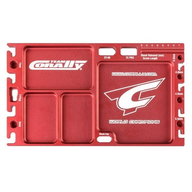 Accessoires et pièces Corally Team Corally - Multi-purpose Ultra Tray - CNC Machined aluminium - Rouge
