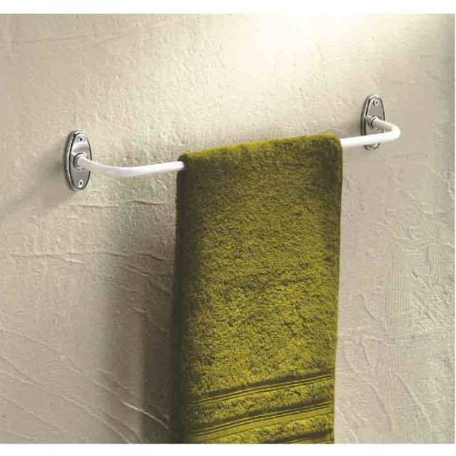 Accessoires de salle de bain Godonnier GODONNIER - Porte serviette à fixer 1 Branche fixe en acier époxy blanc