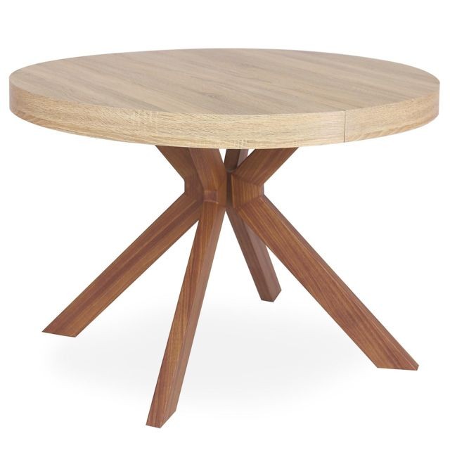 MENZZO - Table ronde extensible Myriade Sonoma MENZZO   - Tables à manger Oui
