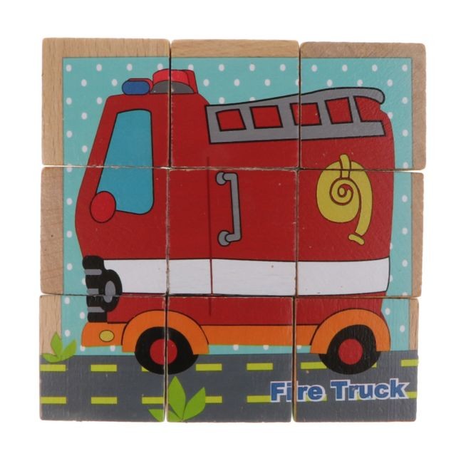 marque generique - cube en bois puzzle montessori éducatif correspondant jouet trafic marque generique  - Jeux & Jouets