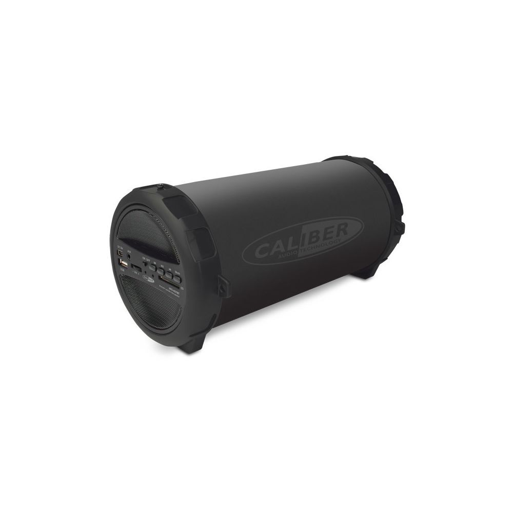 Caliber Audio Technology Haut-parleur noir tube Bluetooth portatif avec batterie intégrée-radio FM
