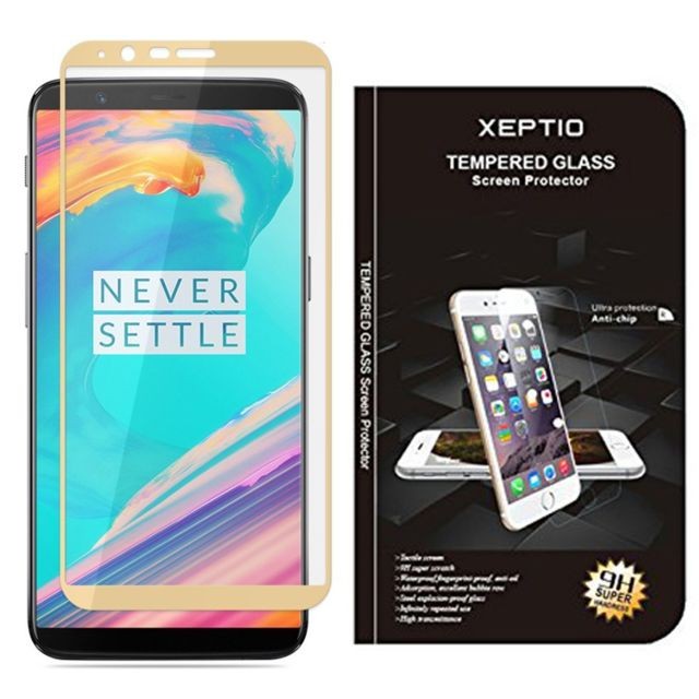 Xeptio - OnePlus 5T - verre trempé full doré Xeptio  - Protection écran smartphone