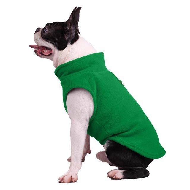 Wewoo - Hiver vêtements de flanelle polaire pour animaux de compagnie manteau bouledogue français costumes de carlin veste chiens chiotstaille XL vert Wewoo  - Vêtement pour chien