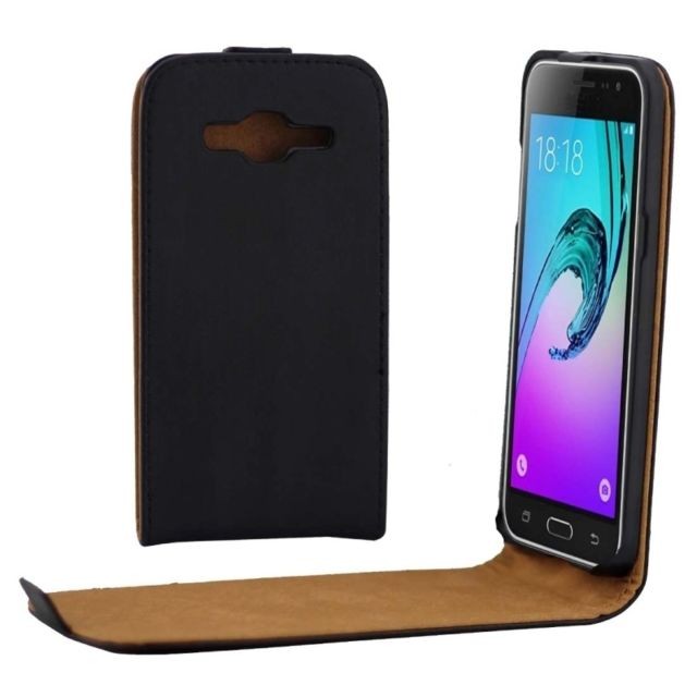 Coque, étui smartphone Wewoo Housse Étui noir pour Samsung Galaxy J3 2016 / J320 / J3109 sac à bandoulière vertical en cuir taille avec boucle magnétique