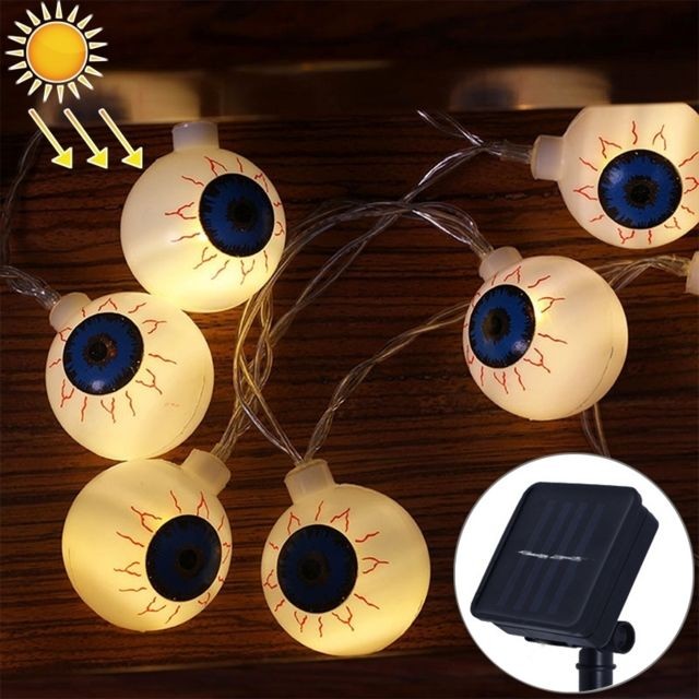 Wewoo - 2,5 m Ghost Eyes Design Lumière blanche chaude Série Halloween à énergie solaire, guirlande LED, 20 LED Accessoires de fête Fée Décoration Nuit Lampe Wewoo  - Guirlandes lumineuses