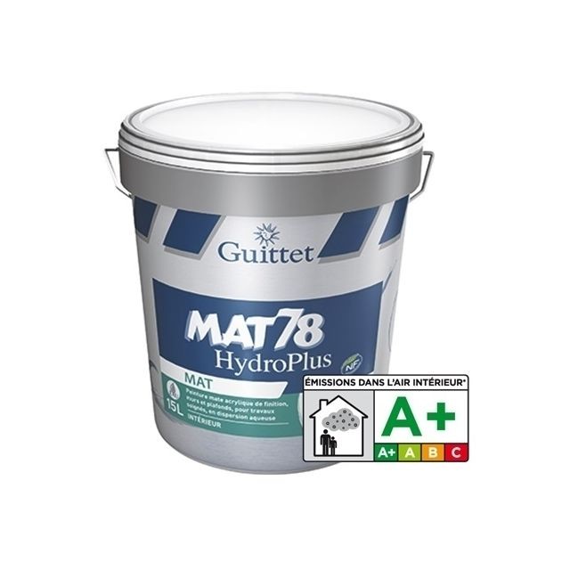 Peinture intérieure Guittet Mat 78 Hydroplus 8L - Peinture mate acrylique de finition - GUITTET