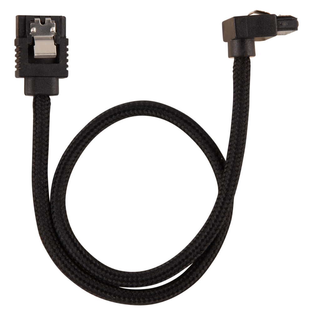 Câble tuning PC Corsair SATA gainé coudé - 30 cm - noir