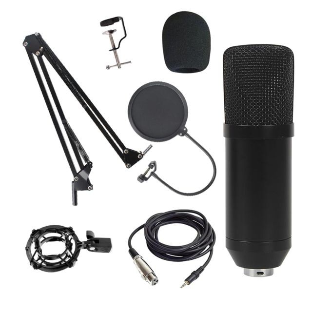marque generique - Kit Microphone à Condensateur Pour Enregistrement En Studio Noir A - Micros chant