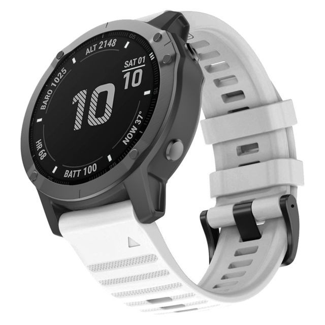Generic - Bracelet de montre en silicone pour Garmin Fenix6X / Fenix5X / FeniX3 HR / D2 / Descent MK1 Blanc Generic  - Bracelet connecté Generic