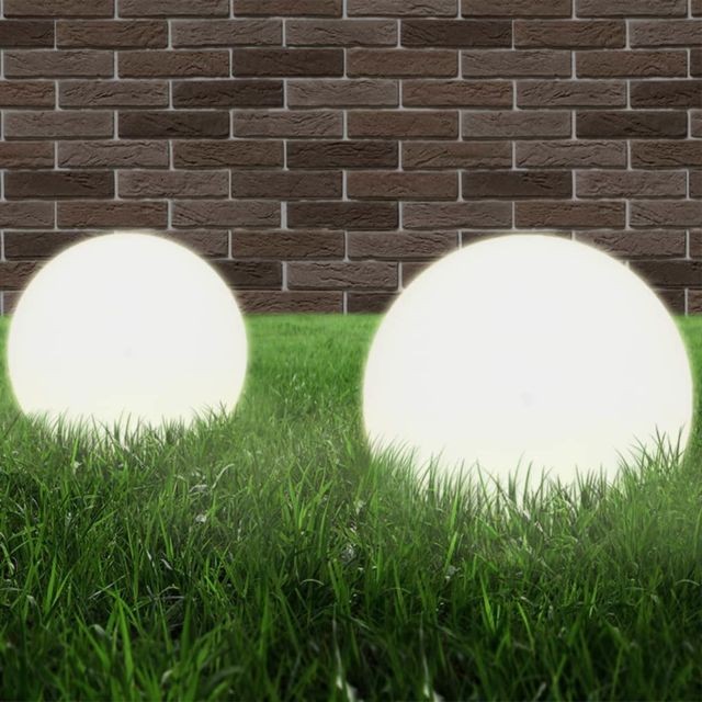 Vidaxl - Lampe à LED sous forme de boule 2 pcs Sphérique 30 cm PMMA - Maison et jardin/Luminaires/Éclairage d'extérieur | Blanc | Blanc - Lampadaire