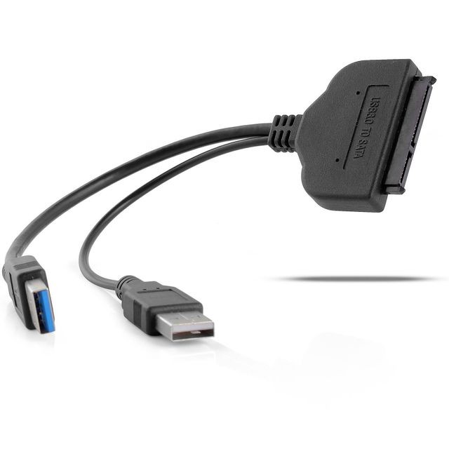 Câble USB CABLING  Câble Adapteur USB 3.0 to SATA 7+15 22 Pin pour 2.5"" HDD Disque Dur