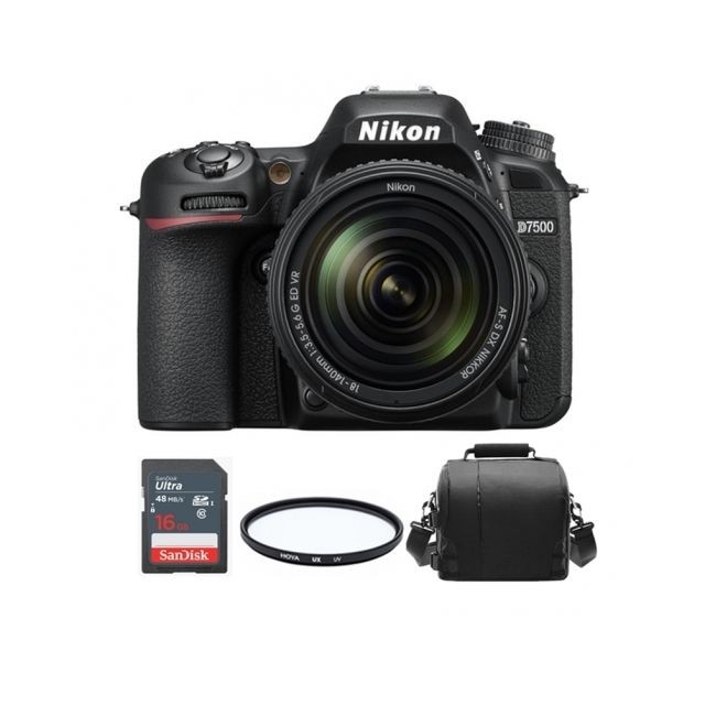 Nikon - NIKON D7500 KIT AF-S 18-140MM F3.5-5.6G ED VR DX + Camera Bag + 16gb SD card + HOYA UX UV 67mm Filter Nikon  - Nikon