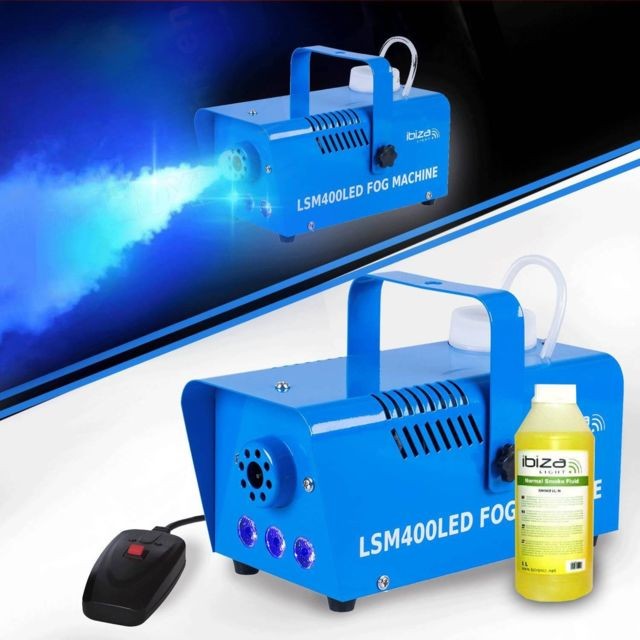 Ibiza Light - Machine à fumée LED Bleu 400W LSM400LED + LIQUIDE - Machines à effets