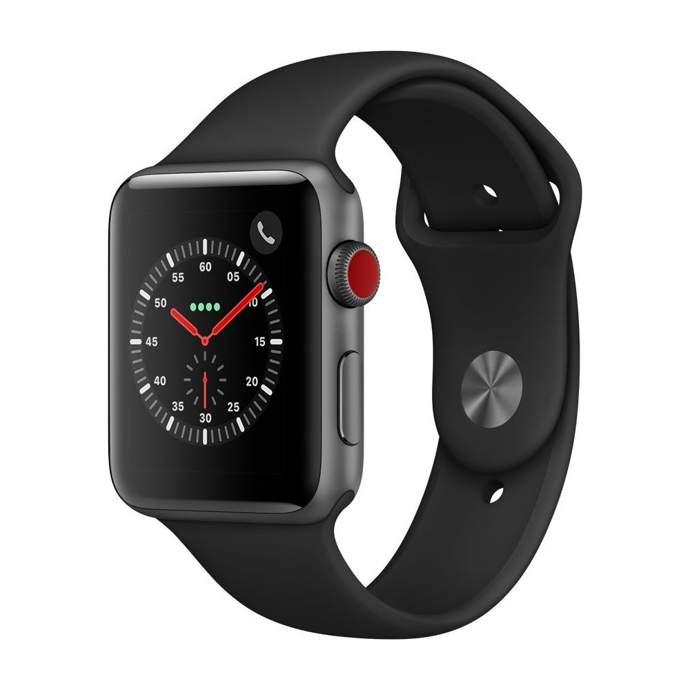 Apple Watch Apple Watch 3 Cellular 42 - Alu noir / Bracelet Sport noir