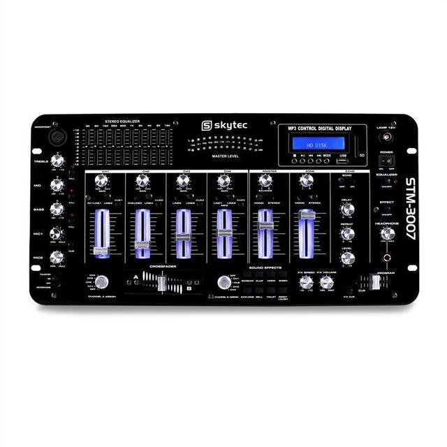 Tables de mixage Skytec STM-3007 Table de mixage 6 pistes DJ USB SD BT MP3 Skytec