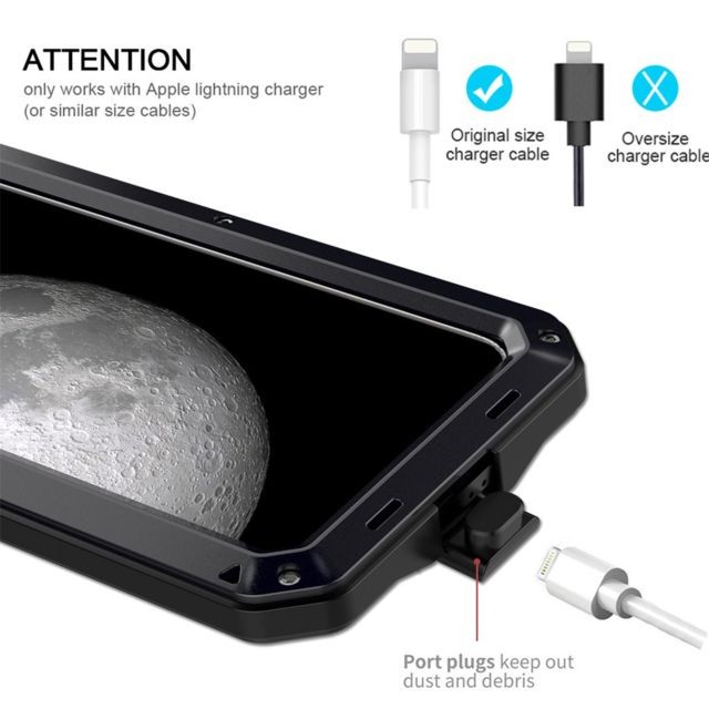 Autres accessoires smartphone Luxe 360 ​​Aluminium Métal Plein Protect anti-choc pour iPhone 11 PRO MAX Noir
