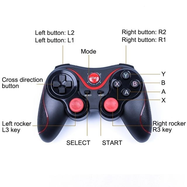 Manette PS3 Gamepad Manette de jeu Grip de contrôleur de C8 Bluetooth, pour Android / iOS / PC / PS3