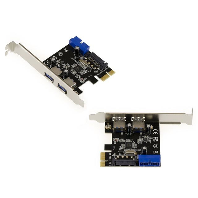 Kalea-Informatique - Carte PCIe vers USB 3.0 4 Ports 2 EXTERNES + 2 INTERNES Via Prise USB3 19 Points - CHIPSET Via VLI VL805 - Carte Contrôleur