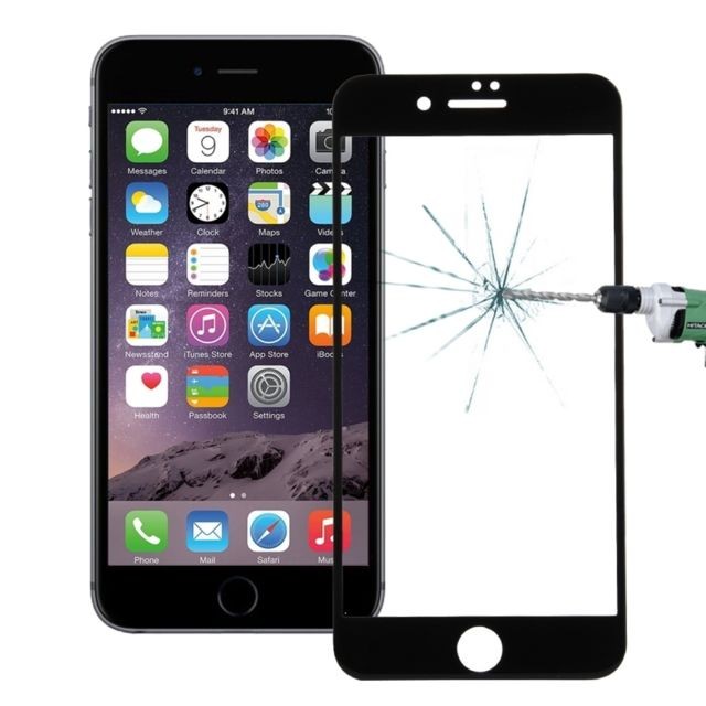 Wewoo - Verre trempé noir pour iPhone 7 0.26mm 9 H Dureté de Surface 3D Incurvé Antidéflagrant Colorisé Sérigraphié Film Plein écran Wewoo  - Protection écran smartphone
