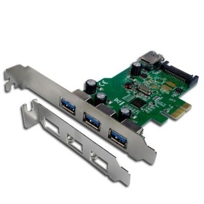 Connectland - Carte USB 3 ports externes et 1 port interne USB 3.0 - Carte Contrôleur USB