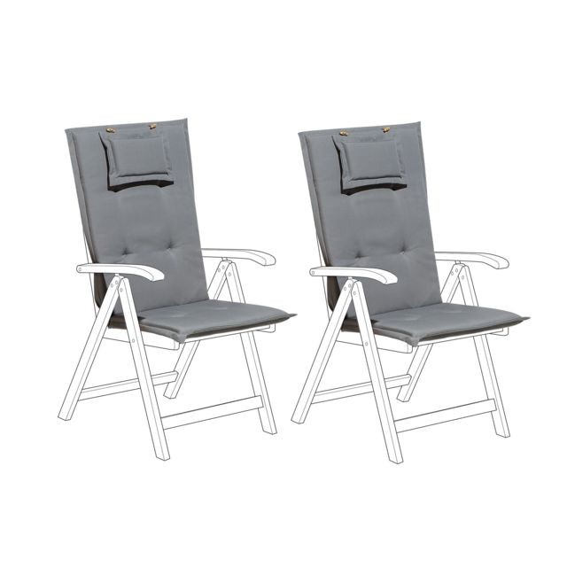 Beliani - Lot de 2 coussins en tissu gris graphite pour chaises de jardin TOSCANA/JAVA Beliani  - Coussins, galettes de jardin