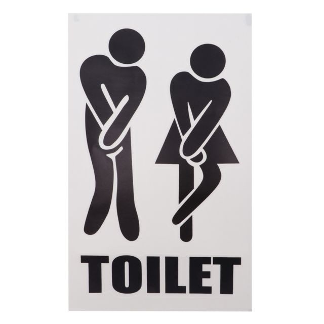 marque generique - autocollant de siège de toilette adhésive amovible porte de toilette # 2 homme et femme marque generique  - Objets déco