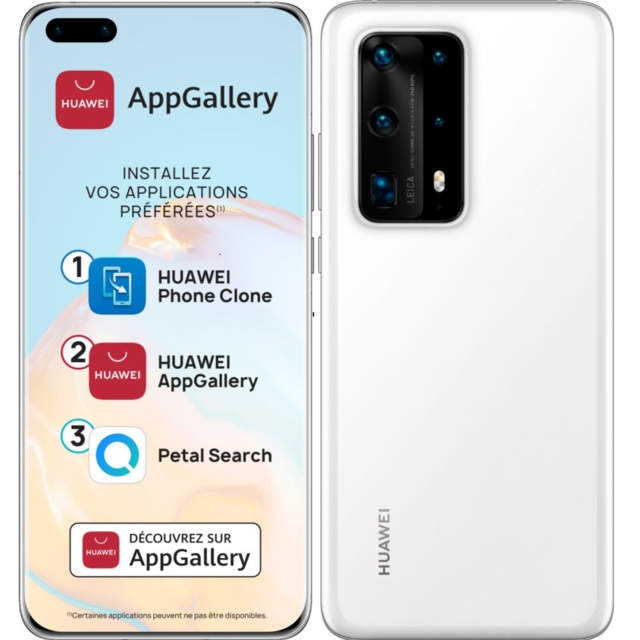 Huawei - P40 Pro+ - 5G - 512 Go - Blanc Céramique - Smartphone Android Full hd plus