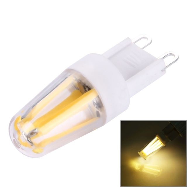 Wewoo - Ampoule blanc pour salles, AC 220-240V chaud G9 2W PC matériel Dimmable 4 LED à incandescence - Ampoules LED G9