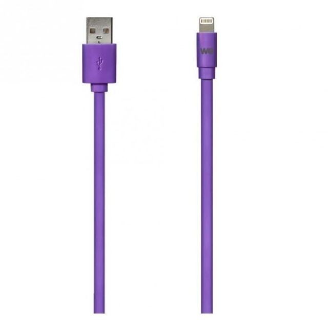 We - WE Câble USB/lightning plat violet 1m We   - Câble Alimentation et chargeur