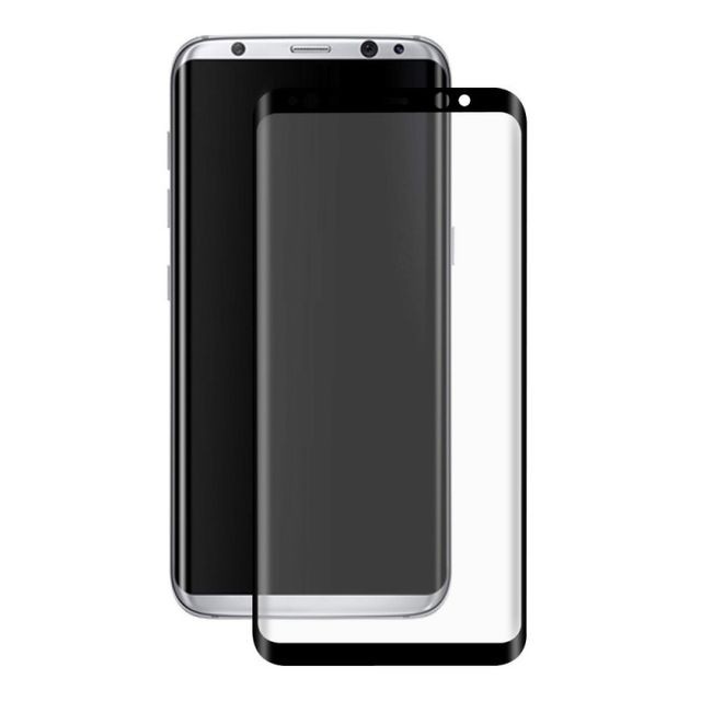 Protection écran smartphone marque generique Vitre de Protection Film Protecteur d'Ecran Full Cover Integrale en Verre Trempe Couleur Samsung Galaxy S8 noir