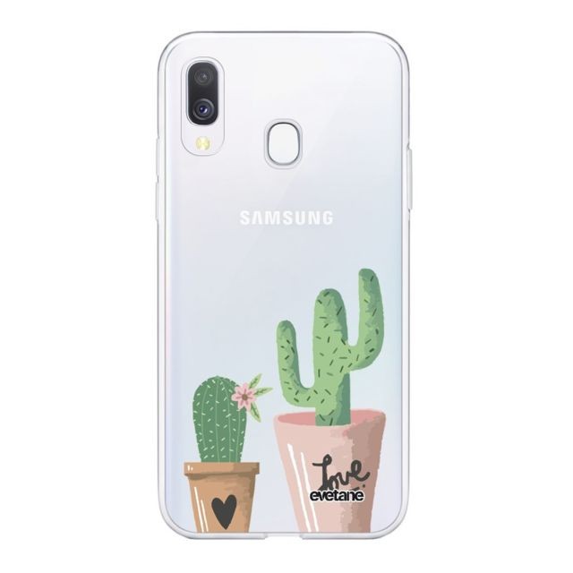 Evetane - Coque Samsung Galaxy A20e 360 intégrale transparente Cactus Love Ecriture Tendance Design Evetane. Evetane  - Accessoire Smartphone Samsung galaxy a20e