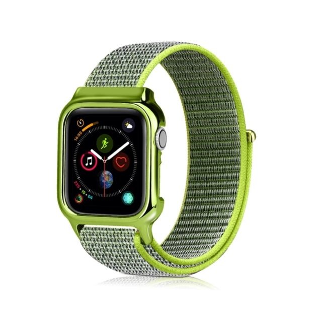 Wewoo - Bracelet de montre simple en nylon avec cadre pour Apple Watch série 4 40 mm jaune brillant Wewoo - Idées cadeaux garçon