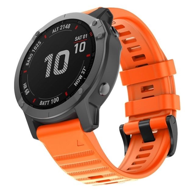 Wewoo - Bracelet pour montre connectée Garmin Fenix 6X 26mm Silicone Smart Watch de remplacement Orange Wewoo  - Montre et bracelet connectés