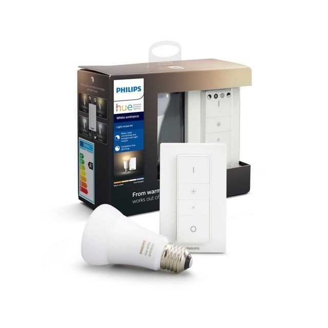Philips Hue - White Ambiance E27 + Télécommande - Ampoule connectée