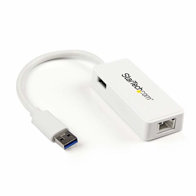 Startech - Adaptateur USB 3.0 vers Ethernet Gigabit - Carte Réseau Externe USB vers 1 Port RJ45 - Blanc - Câble RJ45