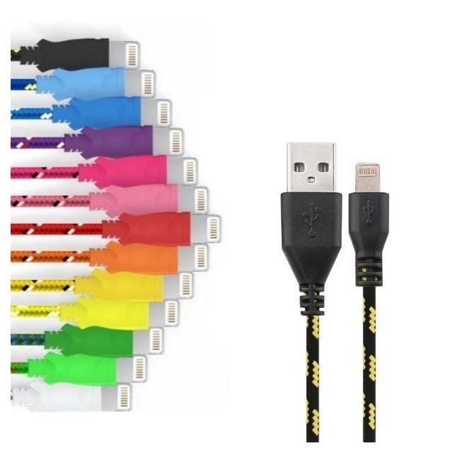 Shot - Cable Tresse 1m pour IPHONE Xs Chargeur Connecteur Lighting USB APPLE Tissu Tisse Lacet Fil Nylon Shot  - Shot