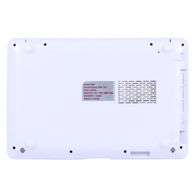 Wewoo Ordinateur Portable blanc 10.1 Netbook PC, 10 pouces, 1 Go + 8 Go, Android 5.1 ATM7059 Quad Core 1,6 GHz, BT, WiFi, HDMI, SD, RJ45, QWERTY