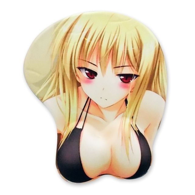 Totalcadeau - Tapis de souris 3D manga blonde forme en relief repose poignet sexy - Tapis de souris Totalcadeau