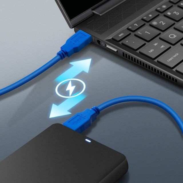 Linq Câble USB 3.0 Type A vers mâle Transfert SuperSpeed 1.5m LinQ Bleu