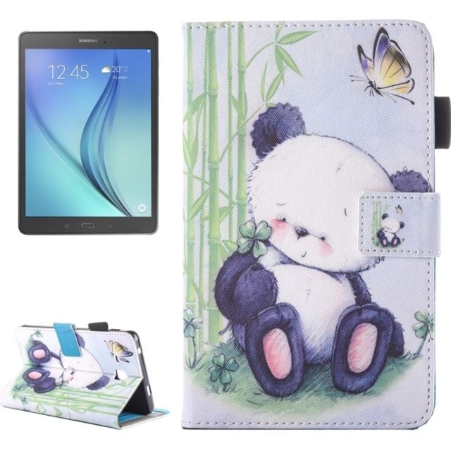 Wewoo - Housse Étui pour Samsung Galaxy Tab A 7.0 2016 / T280 belle bande dessinée Panda motif horizontal en cuir flip avec support et Slots de cartes Pen Slot Wewoo  - Housse, étui tablette