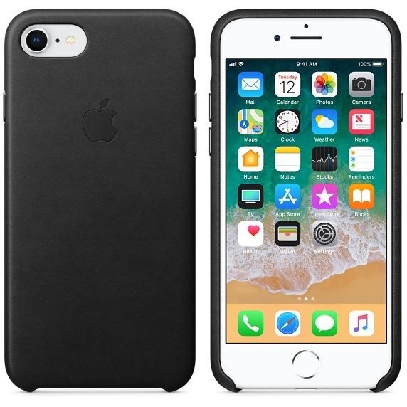 Coque, étui smartphone iPhone 8/7 Leather Case - Noir
