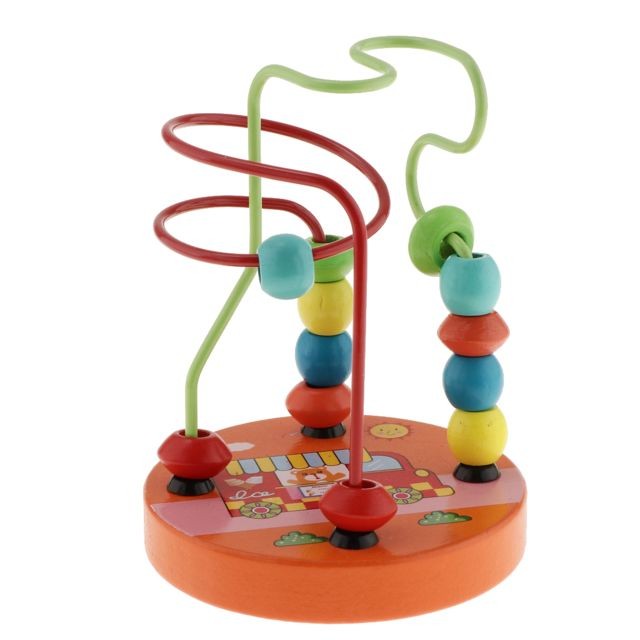 marque generique - perle labyrinthe roller coaster en bois éducatif cercle jouet pour tout-petit ours marque generique  - Jeux tout petits