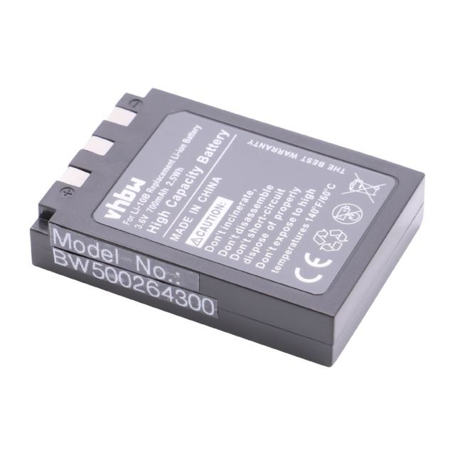 Vhbw - vhbw Li-Ion batterie 700mAh (3.6V) pour appareil photo Sanyo Xacti VPC-J1 EX, VPC-J2 EX, VPC-AZ3 EX, VPC-MZ3 EX, DSC-AZ3 comme Sanyo DB-L10, DB-L10AX. Vhbw  - Accessoire Photo et Vidéo
